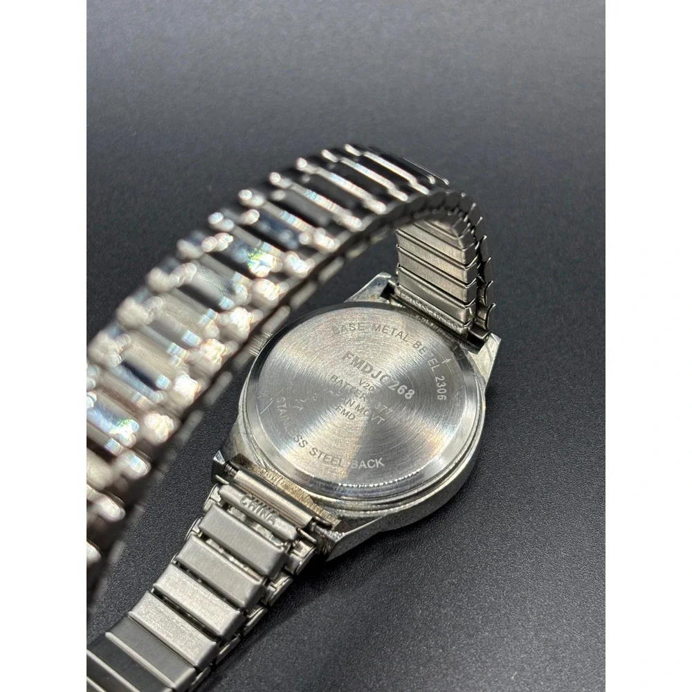 FMD Women's Silver Tone Expansion Band Watch White Dial  Japan Movement